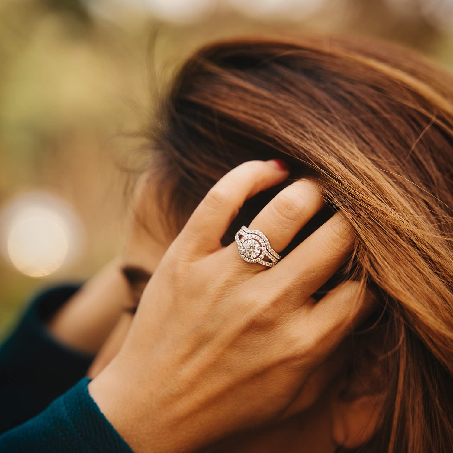 round cut bridal set; stunning rings; cz rings; Eamti;