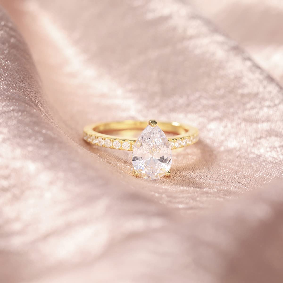 pear cut engagement rings, s925 pear shape rings, pear ring for women, cheap wedding rings under $50, cubic zirconia pear ring