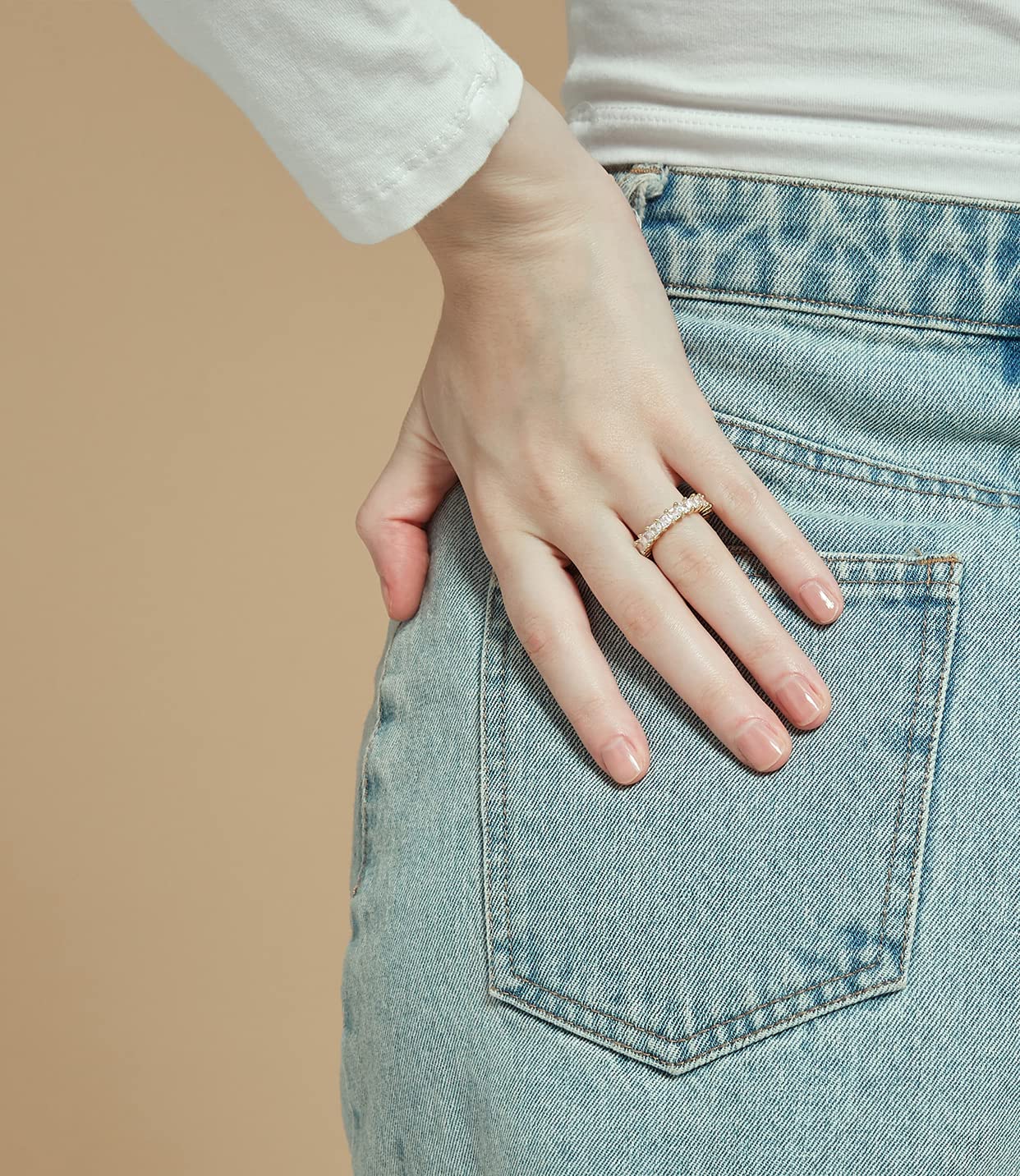 cushion eternity band ring, sterling silver wedding band, cheap wedding band under $50, silver eternity band for women