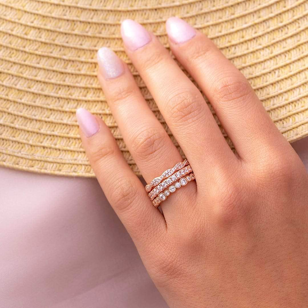 rose gold plated rings; stunning wedding rings; Eamti;