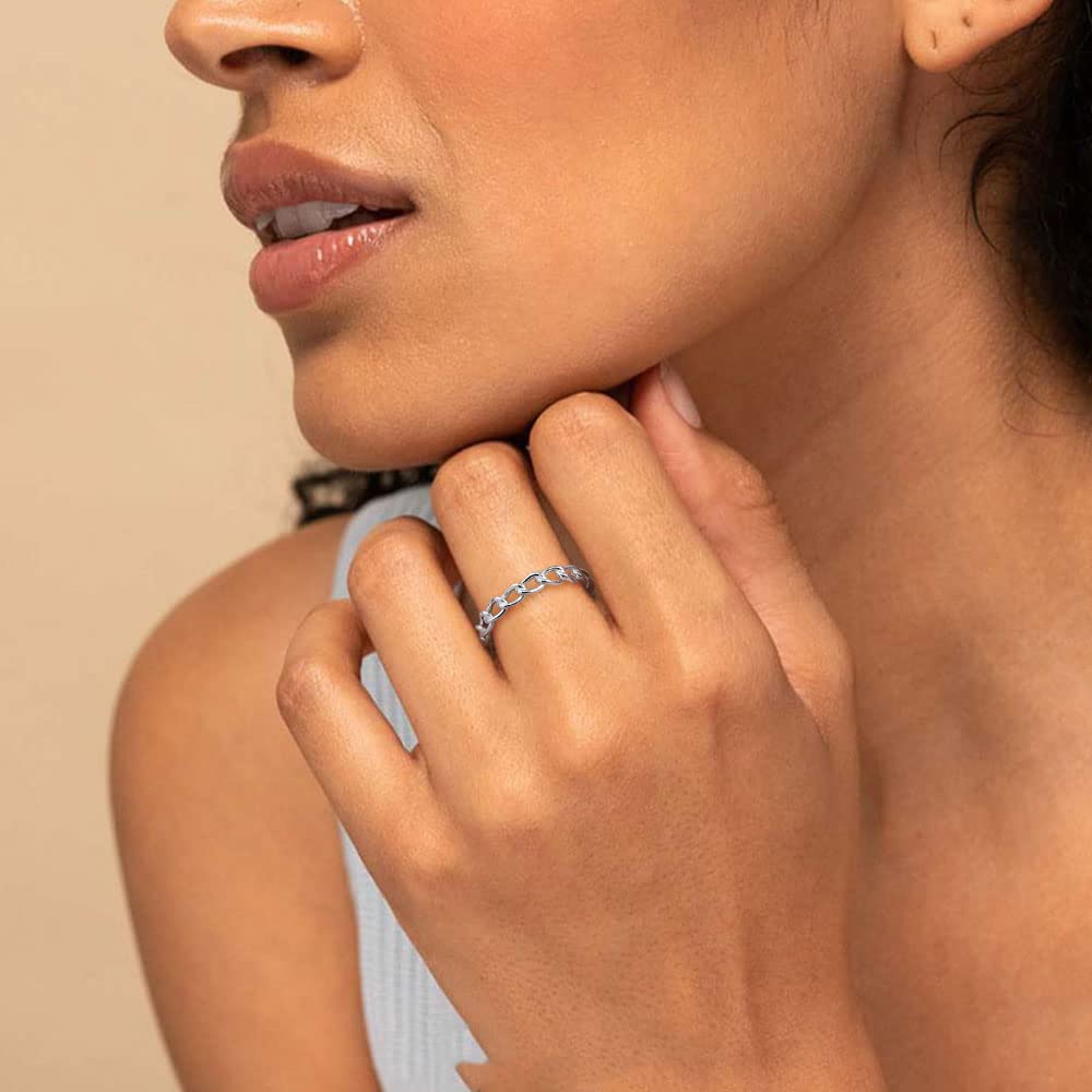 mens chain ring, wedding rings for him, inexpensive promise rings, cheap engagement rings under 100, cheap wedding rings for men, s925 chain ring, silver chain ring for women