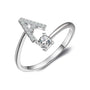 initial ring, initial rings, letter ring, silver letter rings, K ring, adjustable rings