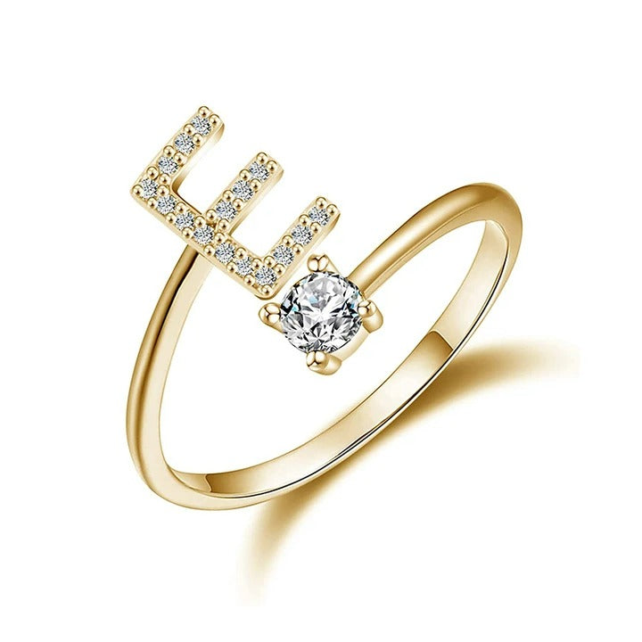 initial ring, initial rings, letter ring, silver letter rings, K ring, adjustable rings